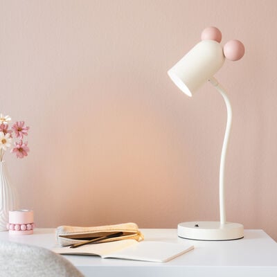 Hiiri pöytävalaisin vaalea beige/pinkki